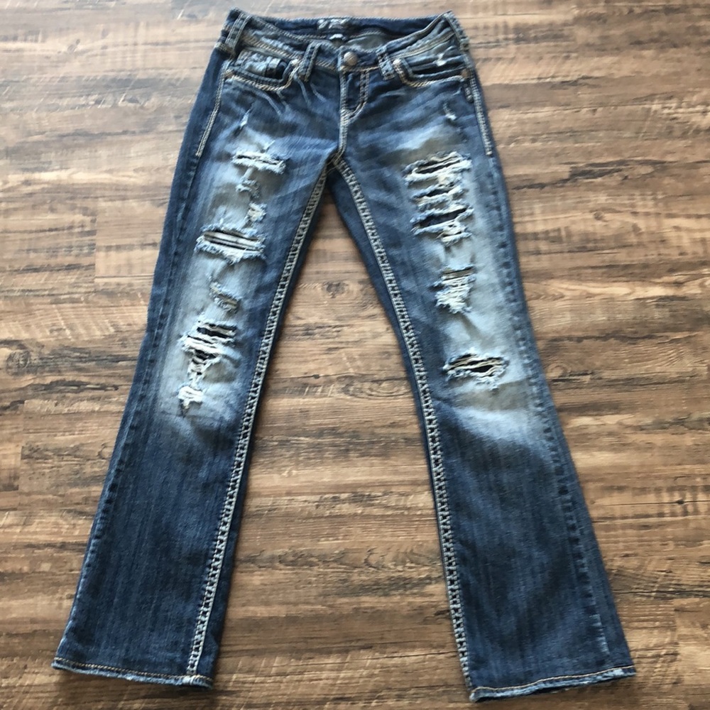 Silver Aiko Mid bootcut jeans 26/30” inseam